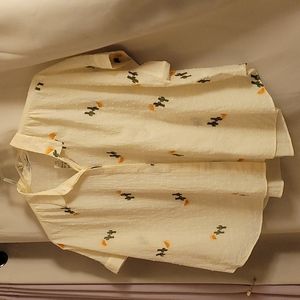 Madewell Embroidered Textured Blouse - XXL